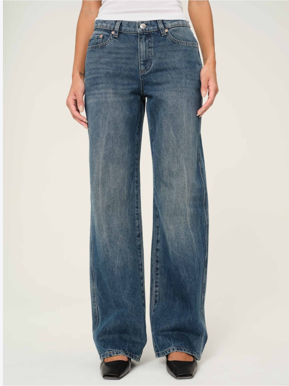DL1961 Drue Straight Wide Leg Jeans 29 Luxury Old Money Minimalist Classic Chic